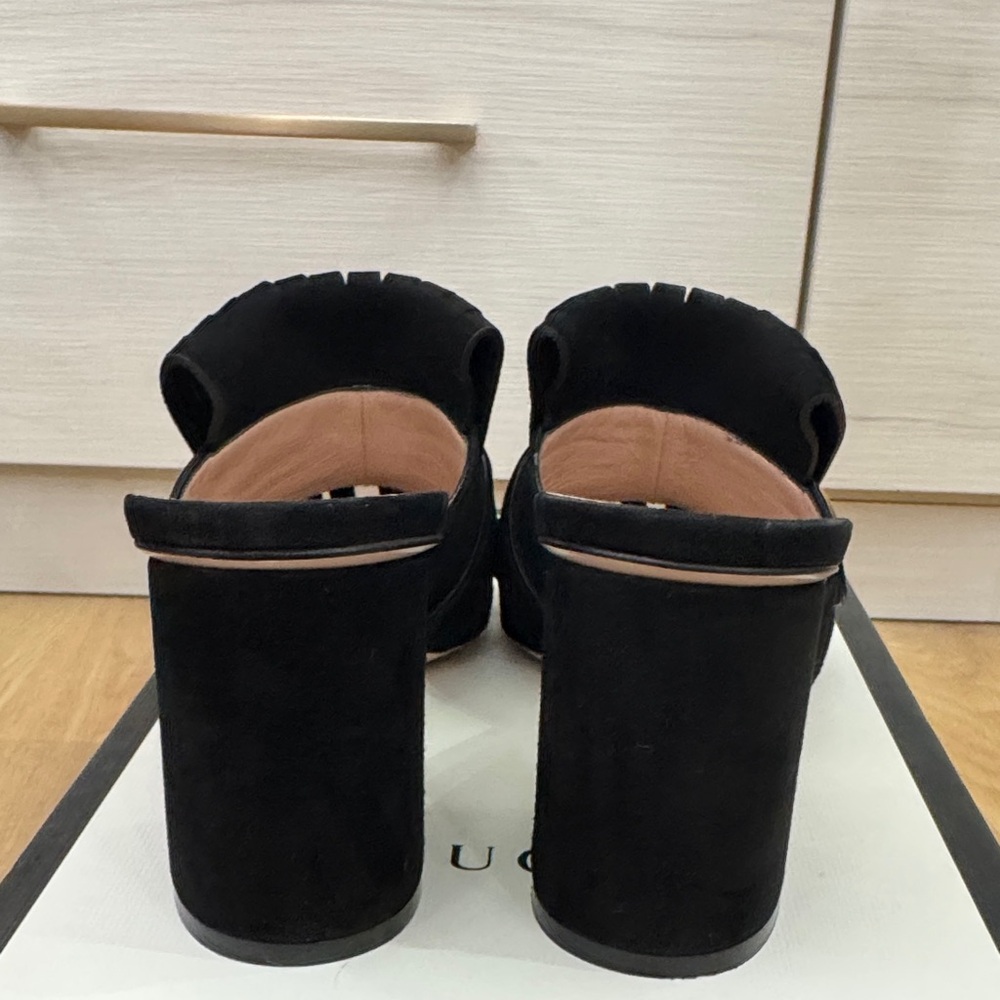 Gucci Marmont 75mm Mule Sandals – Black Suede – Size 37.5 - Picture 10 of 15